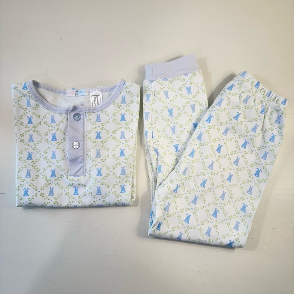 Baby Loren Pima Easter Bunny Trellis PJs 6